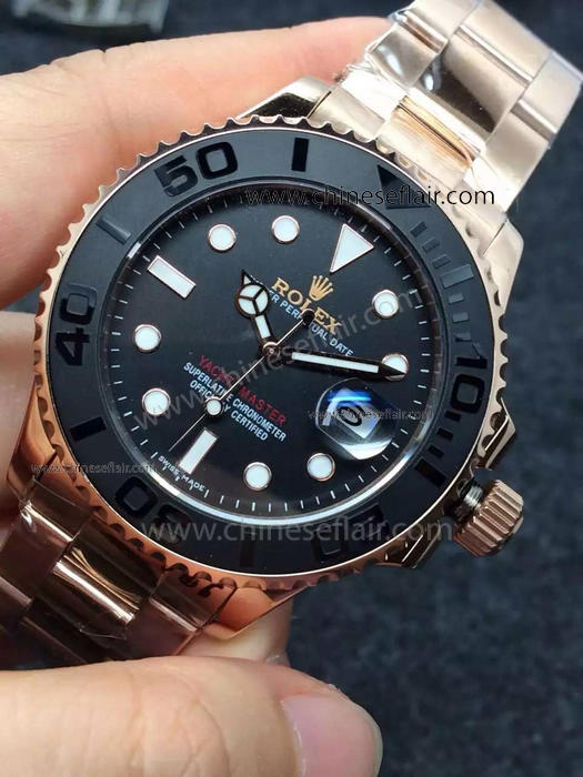 Best Replica Rolex YachtMaster Rose Gold Mens Watch